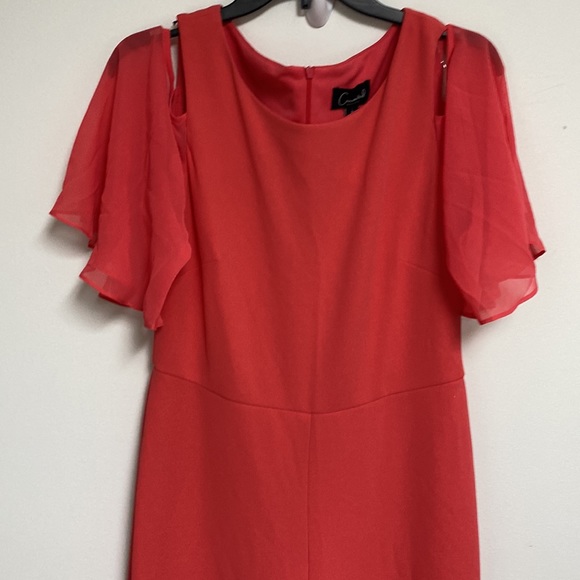 Connected Apparel Womens jumpsuit Bell Sleeve wide leg Coral size 8 - Picture 3 of 5